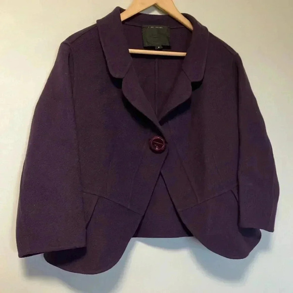 Marc Jacobs eggplant  purple made in Italy virgin wool blend jacket - Picture 2 of 11